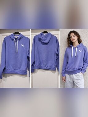 Puma Cropped Hoodie – Sporty Blue Athleisure